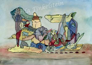 abstract coconut seeds watercolor paintings